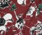 Red-Black-Green Floral Printed Linen Woven Fabric By the Yard